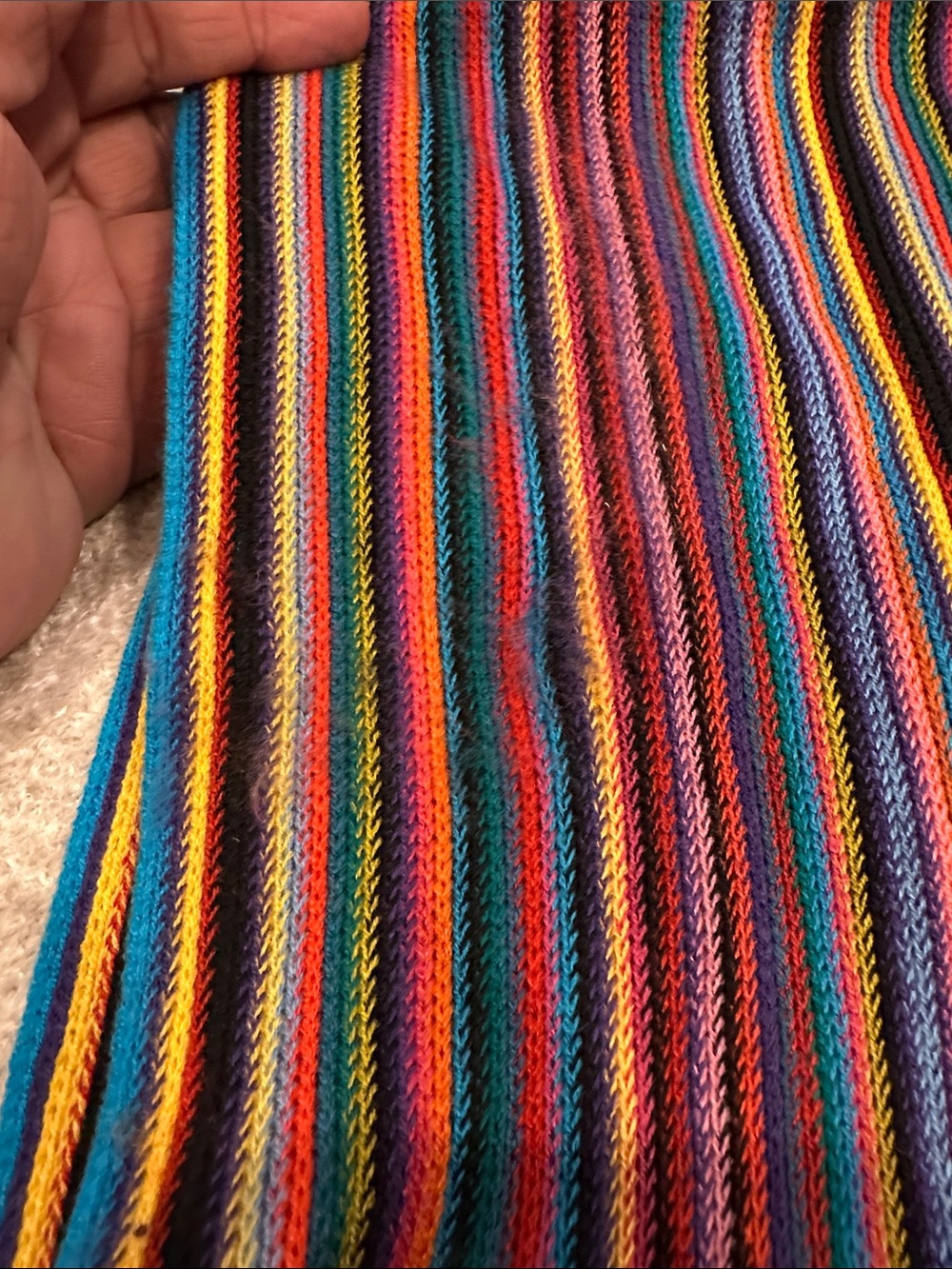 Sonoma Multicolor Striped Knit Scarf with Fringe- unisex - Picture 4 of 6
